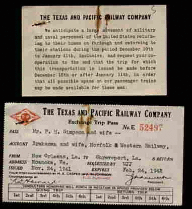 Image of Texas & Pacific Tickets Railroadiana