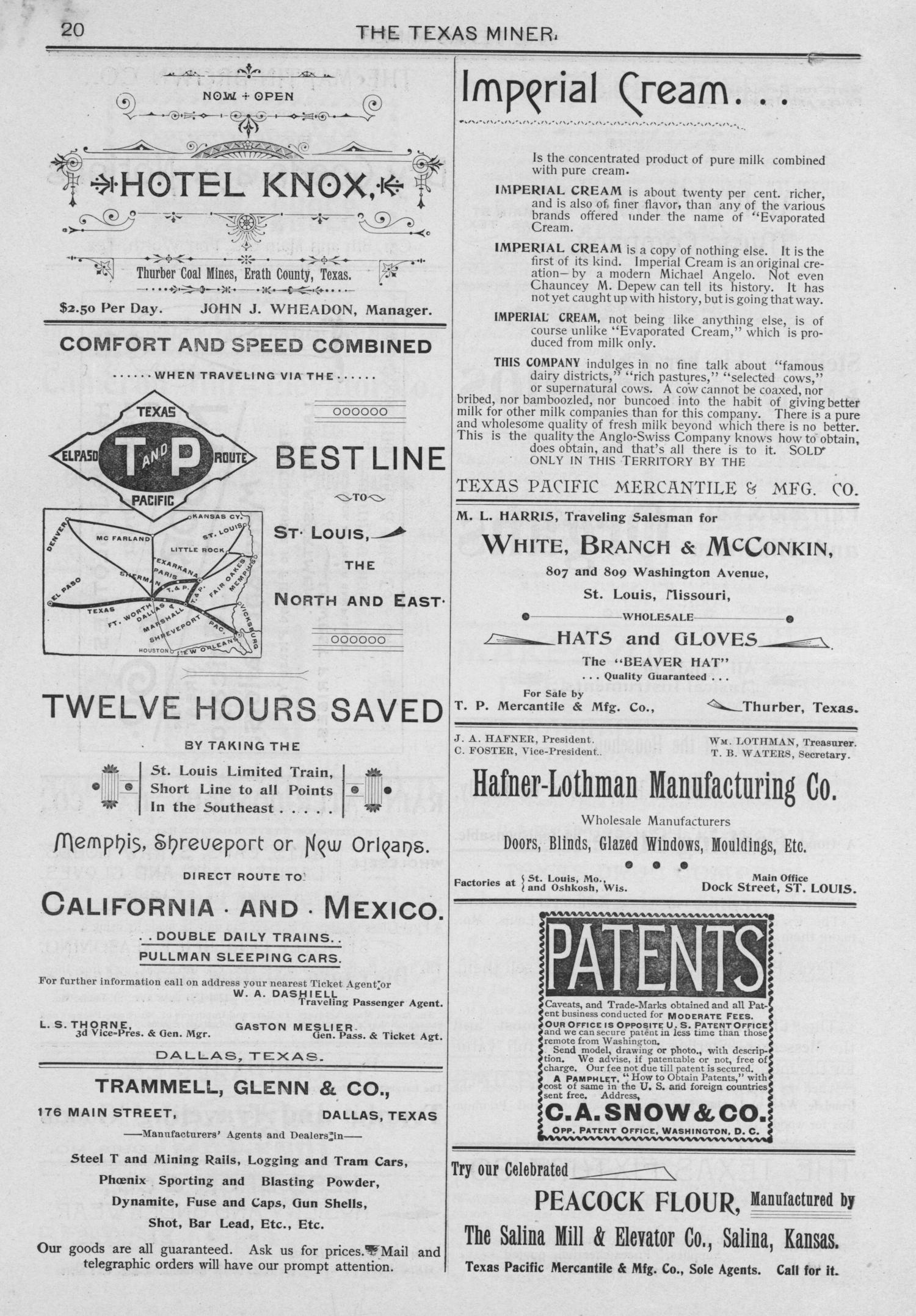 Image of Texas & Pacific Advertisements Railroadiana