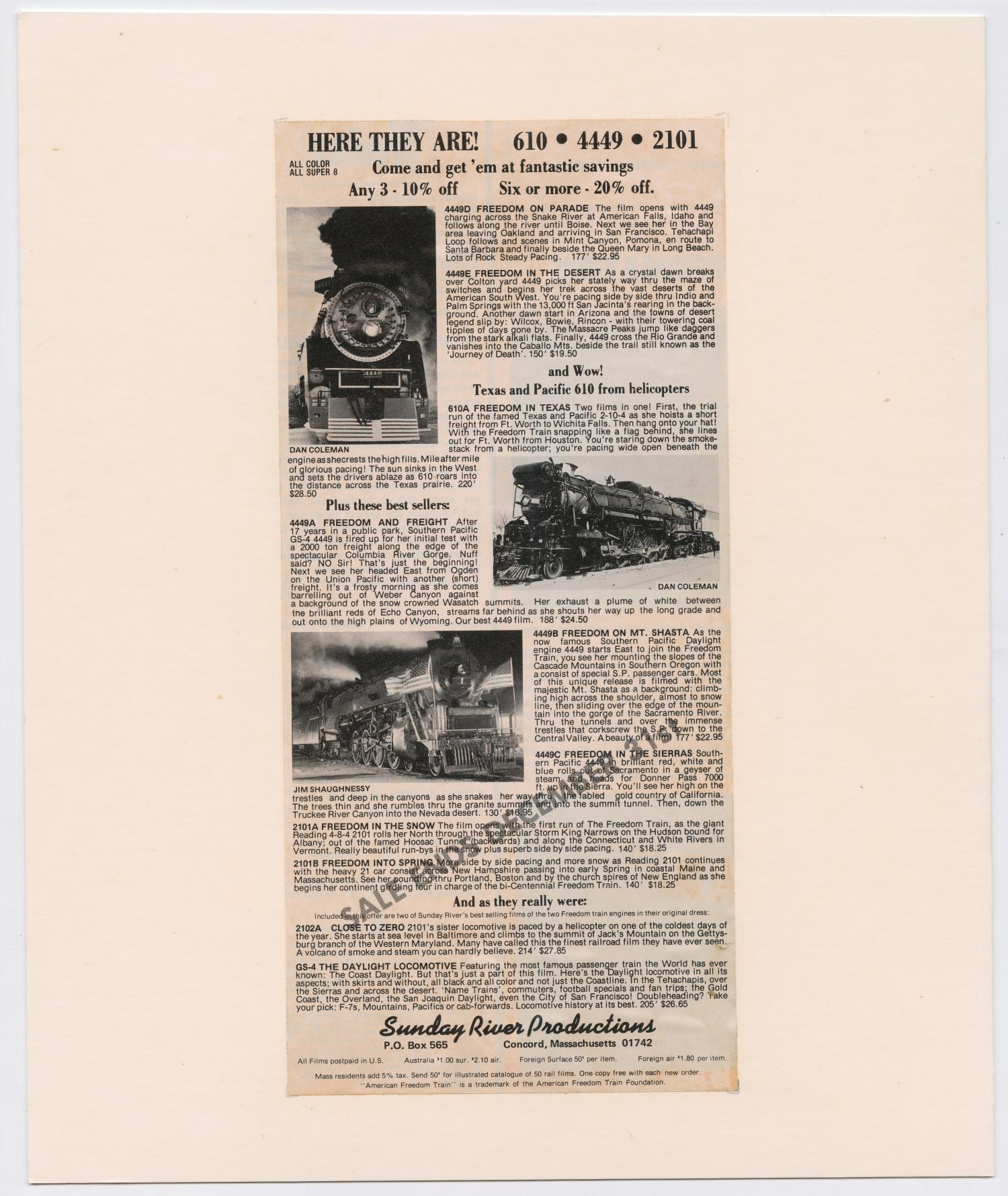 Image of Texas & Pacific Advertisements Railroadiana