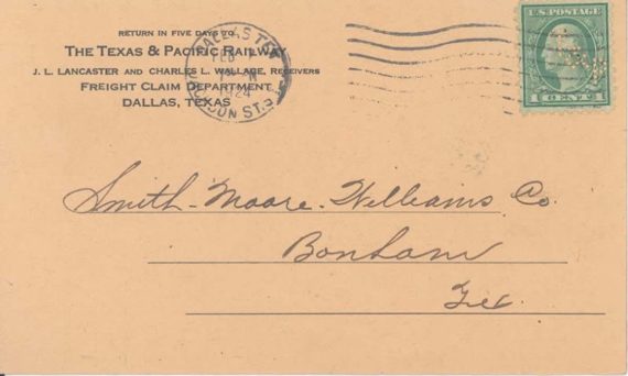 1924 T&P Railway DALLAS TEXAS & PACIFIC J L LANCASTER WALLACE BUESCHER RAILROAD