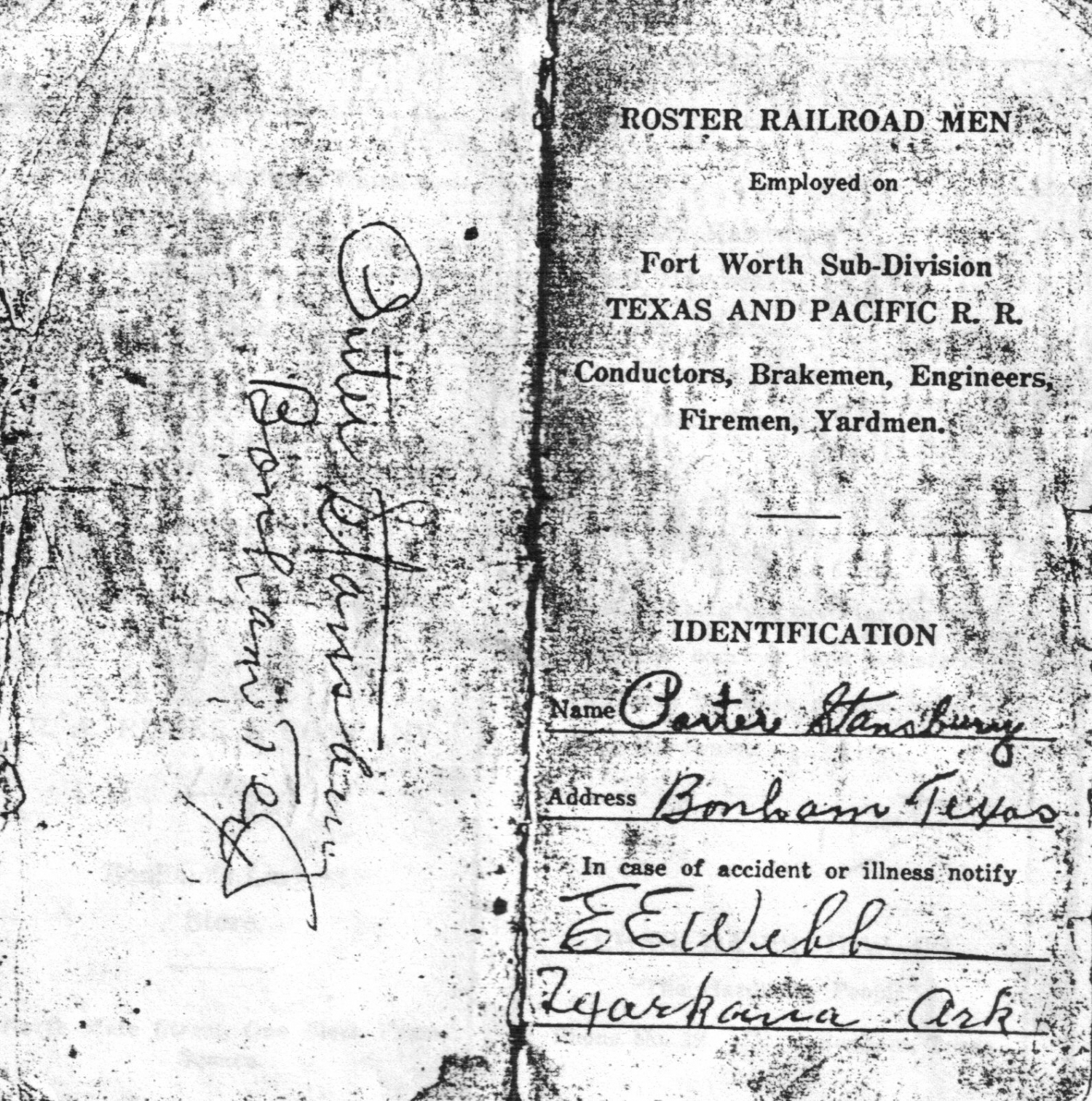Roster Railroad Men Page 1