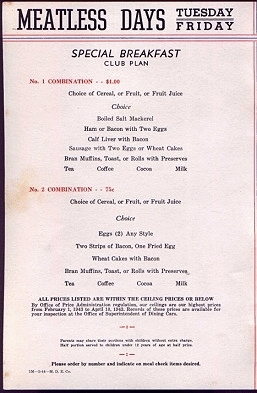 Breakfast Menu reverse