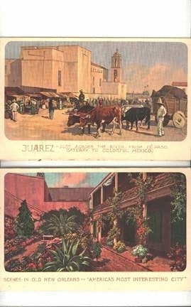 1929 Menu featuring scenes from Juarez