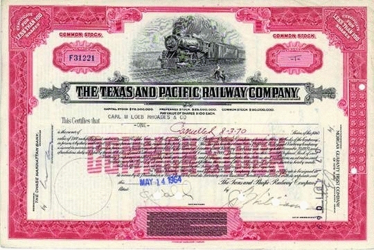 Stock Certificate red