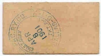 1901 Ticket reverse