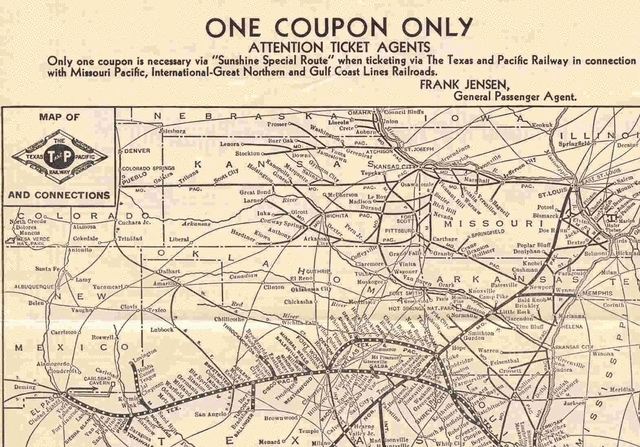 1938 Timetable map