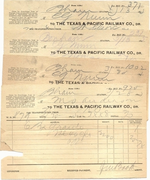 1890s Bills of Lading