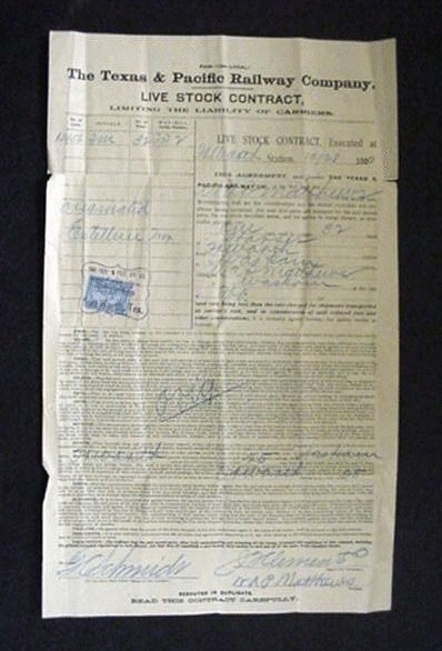 Livestock Contract c1900