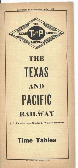 1923 Timetable