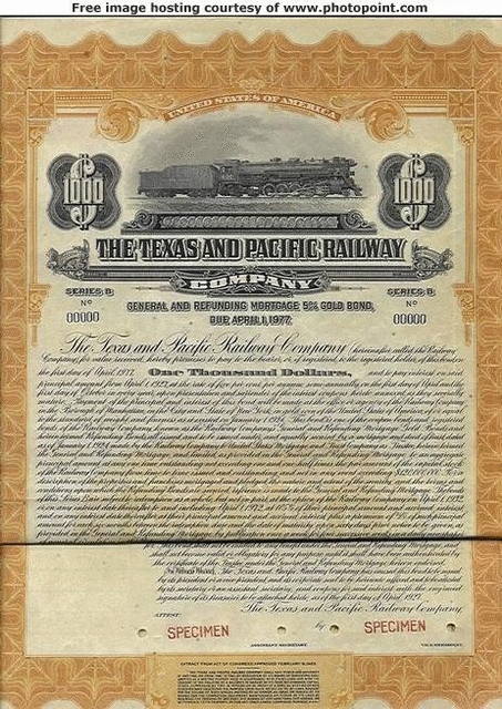 Bond Specimen - April 1927