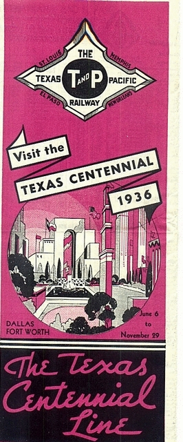 1936 Timetable - Texas Centennial Advertisement