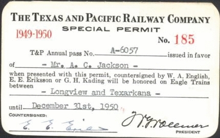 1949-1950 Special Pass