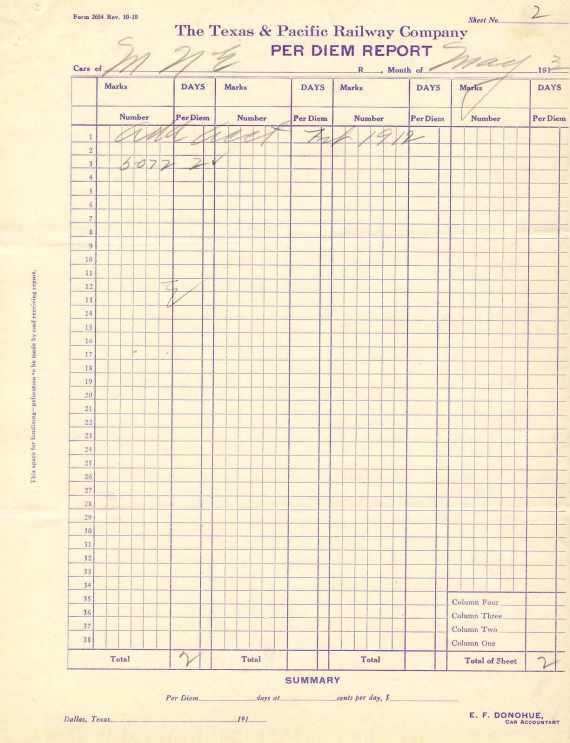 1913 Per Diem Statement
