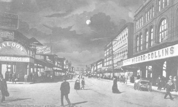Ft. Worth Main Street c1910 as seen from original Ft. Worth T&P Station