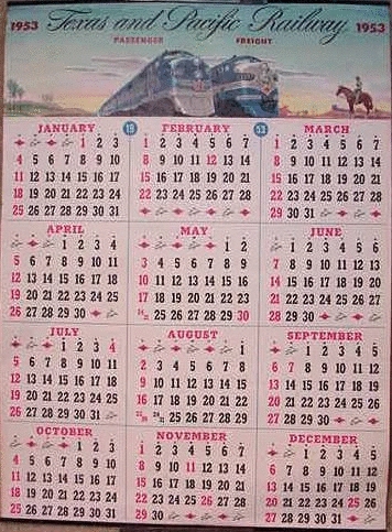 1953 Wall Calendar