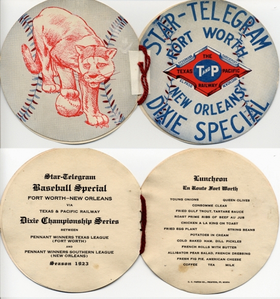 Menu 1923 Dixie Special