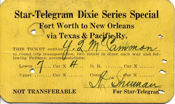 1923 Dixie Special Pass