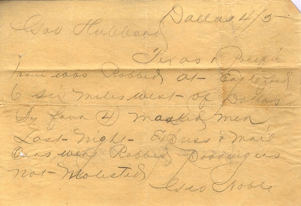 Robbery Note c1878
