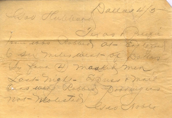 Robbery Note c1878