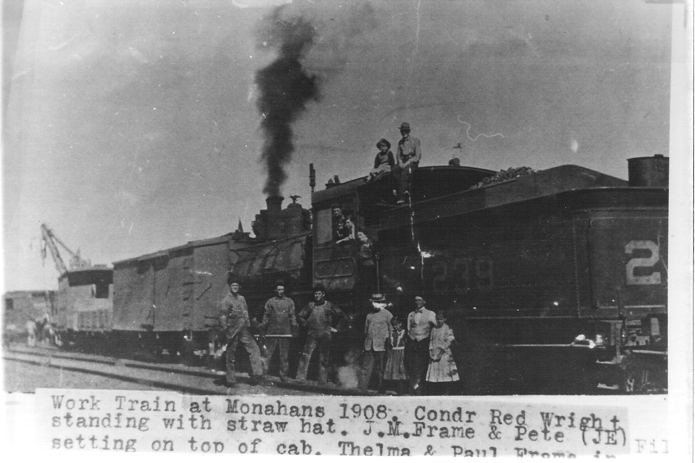 work train Monahans Area in 1908