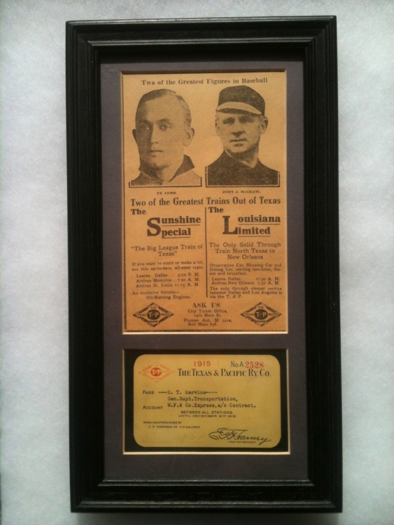 Advertisement featuring Ty Cobb and John McGraw