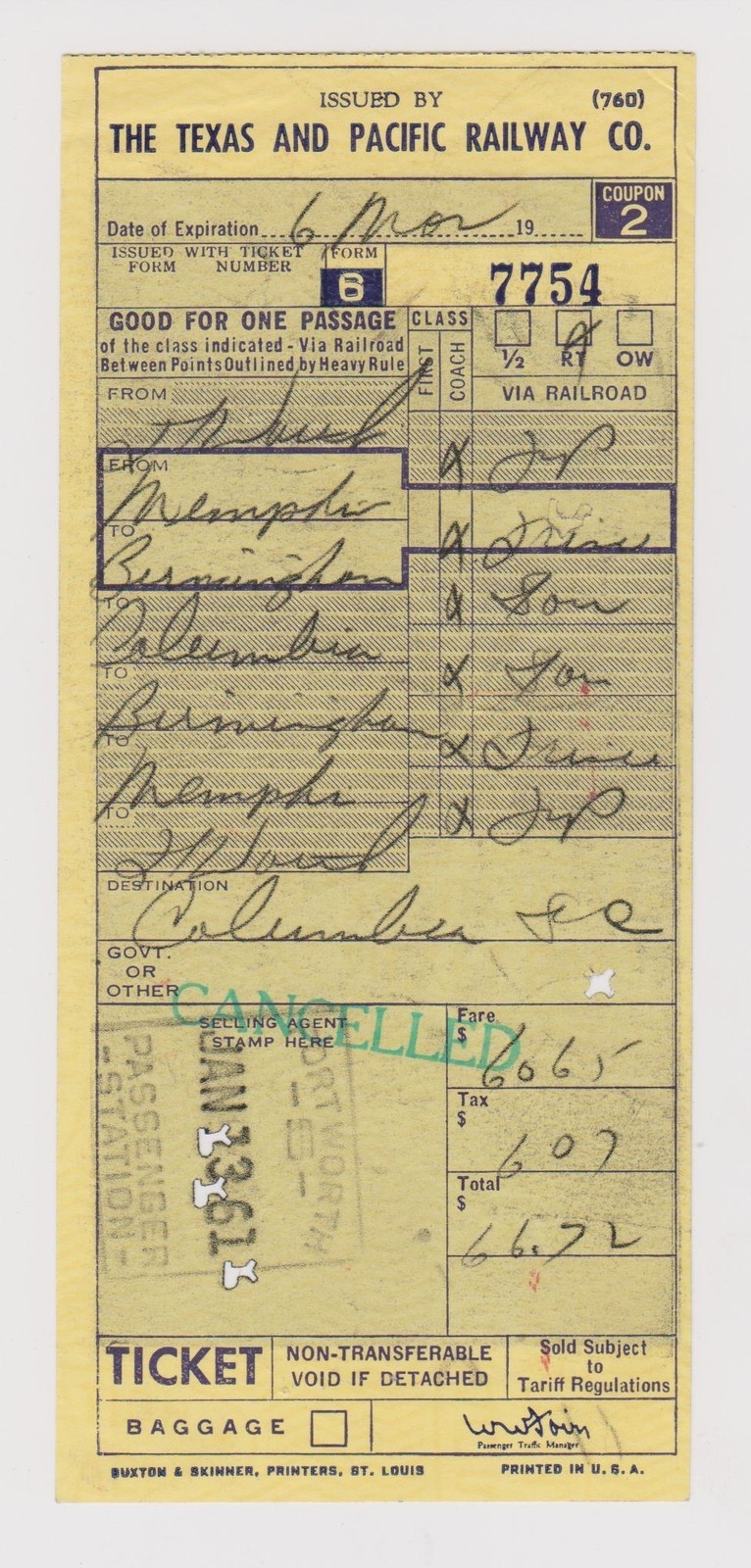 1961 Ticket