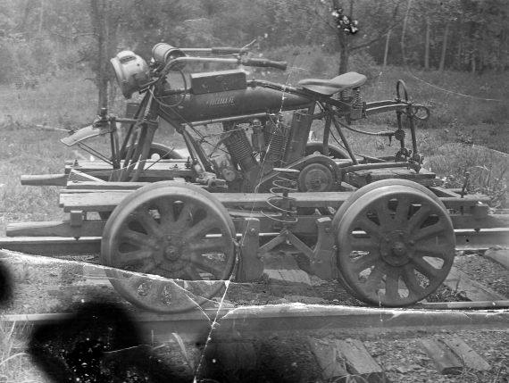 Motorcycle on handcar