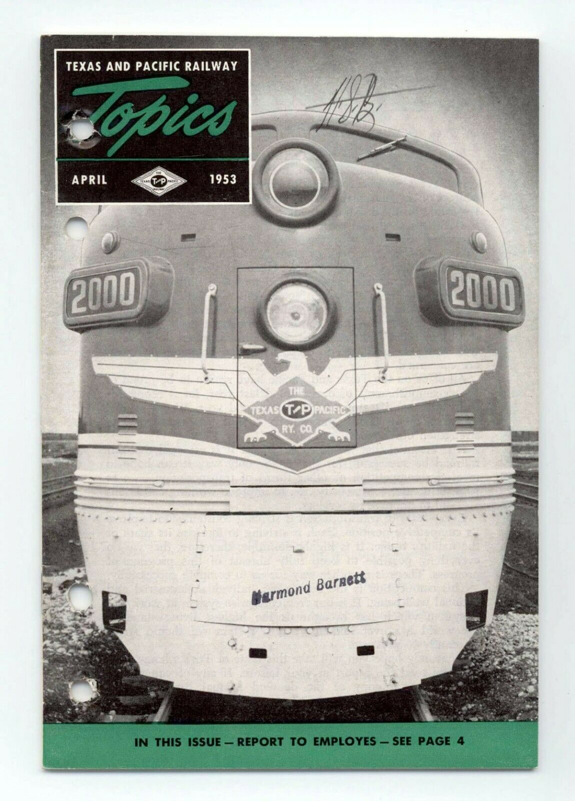Texas & Pacific Railroad "Topics" for April 1953