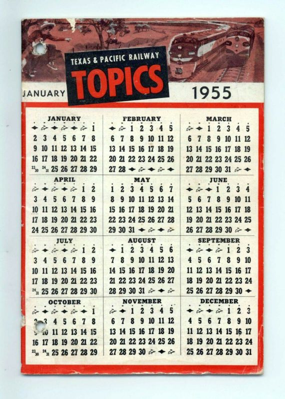 Texas & Pacific Railroad "Topics" January 1955