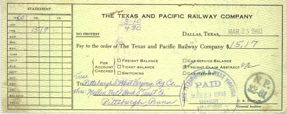 Cancelled Check, 1960