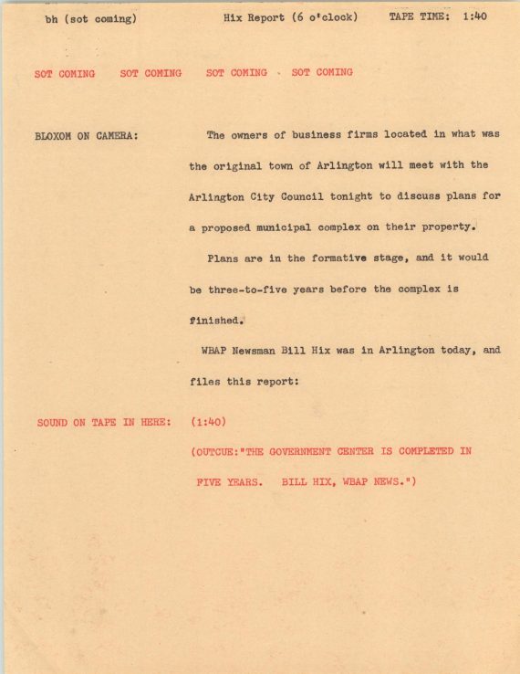News Script: Hix Report