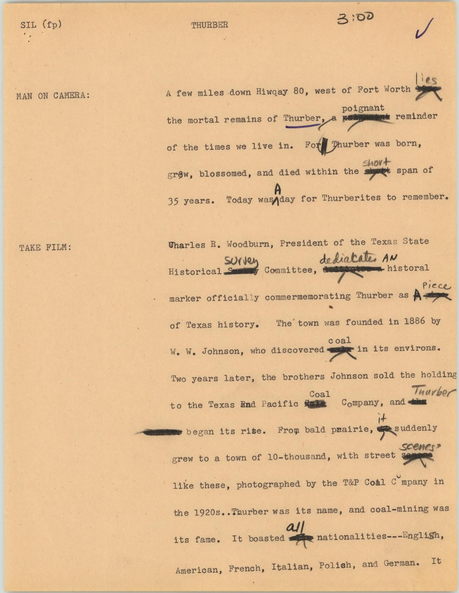 News Script: Thurber