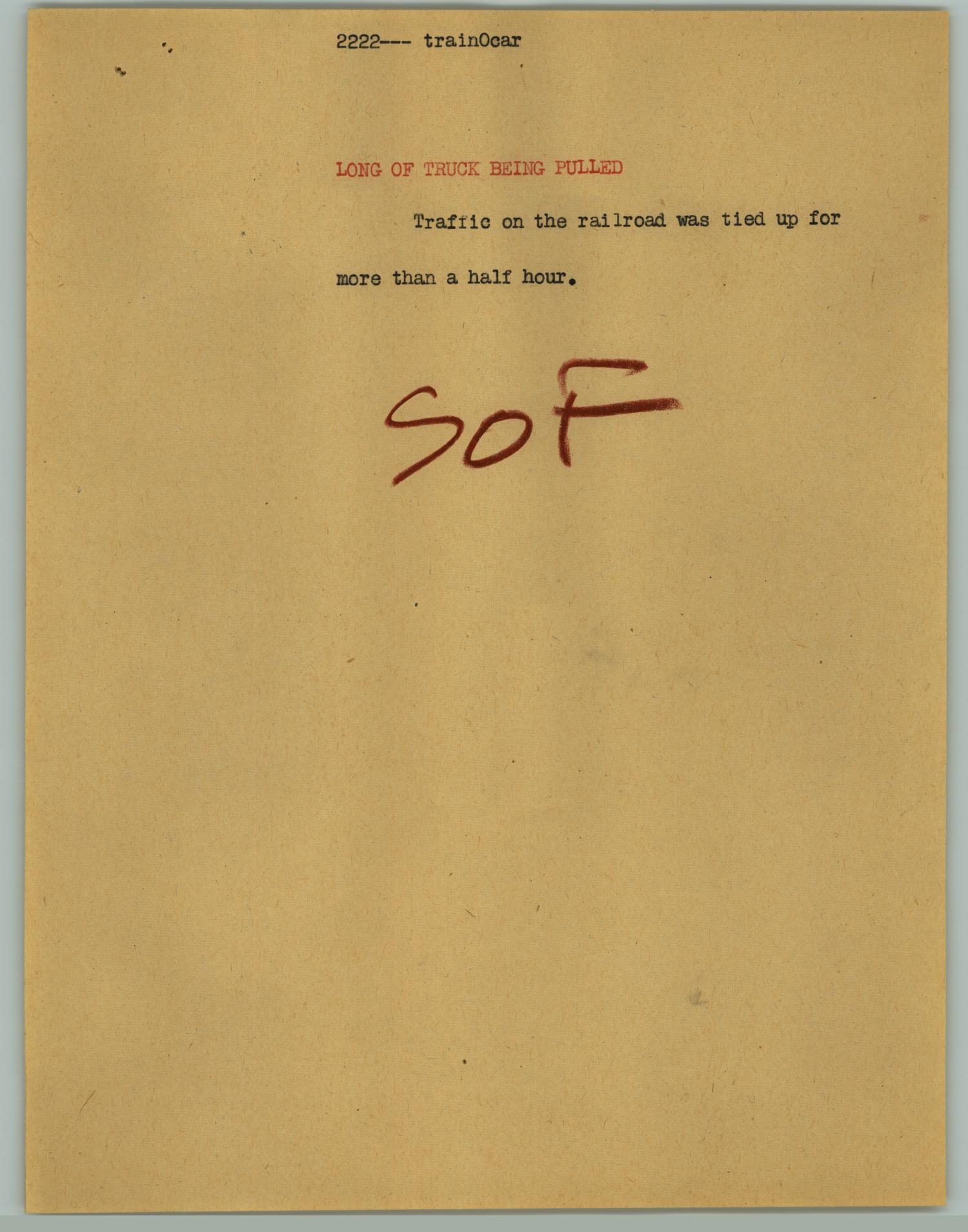 News Script: Train truck accident