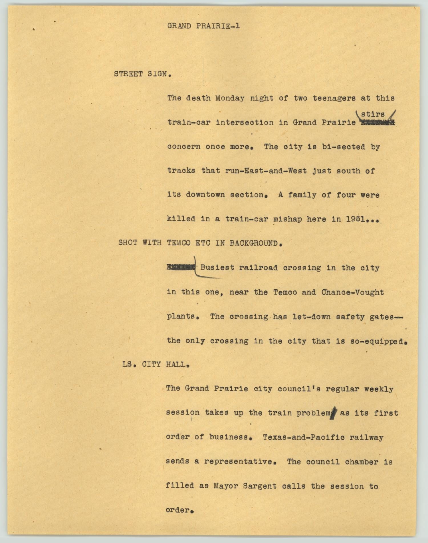 News Script: Grand Prairie