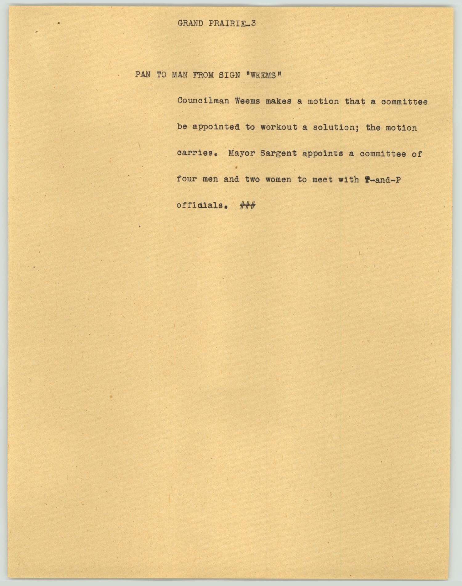 News Script: Grand Prairie