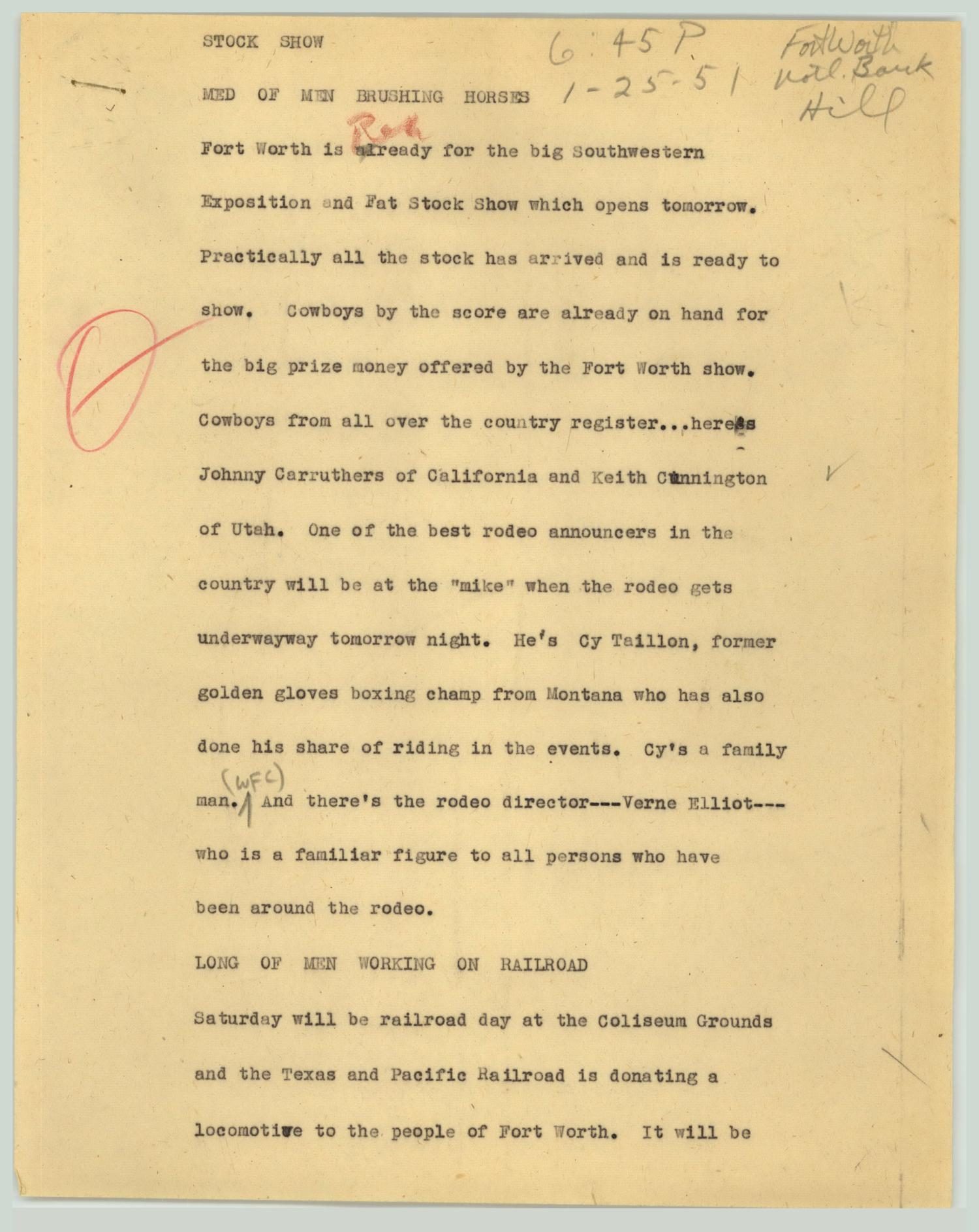 News Script: Stock show