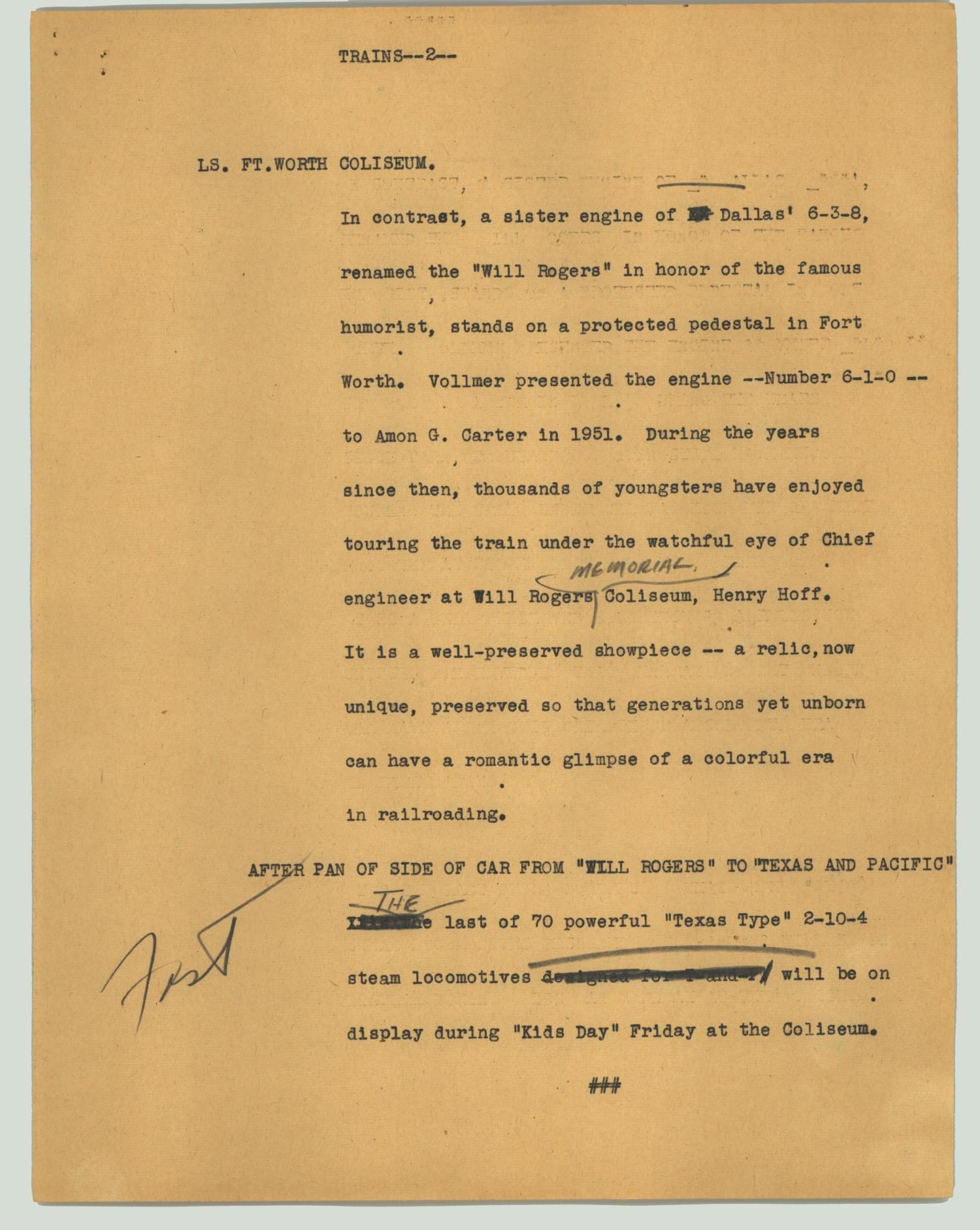 News Script: Trains
