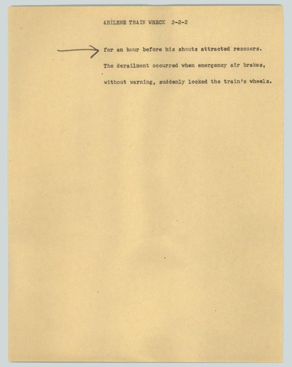 News Script: Abilene train wreck