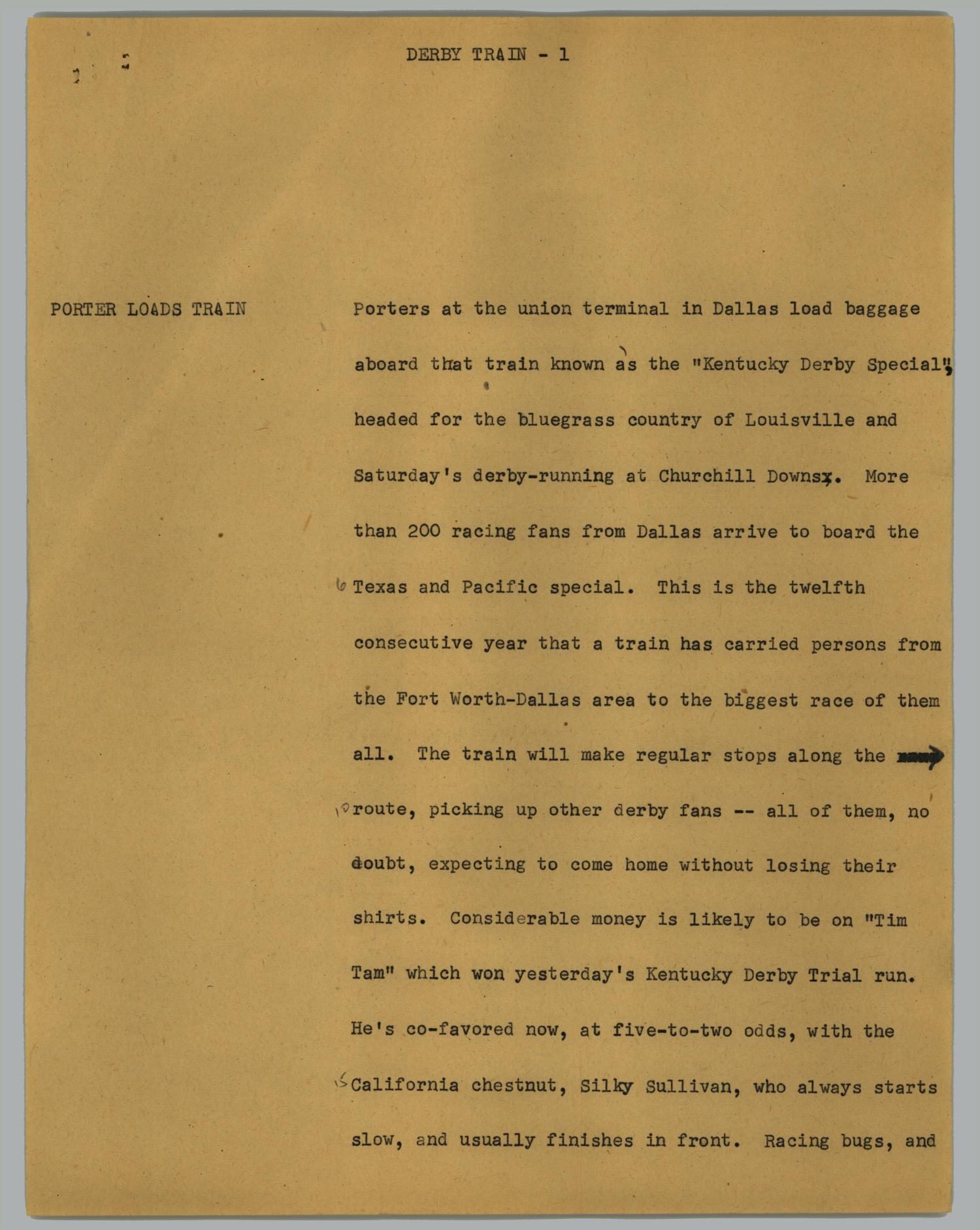 News Script: Derby train