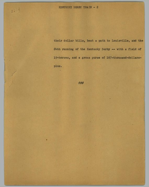 News Script: Derby train