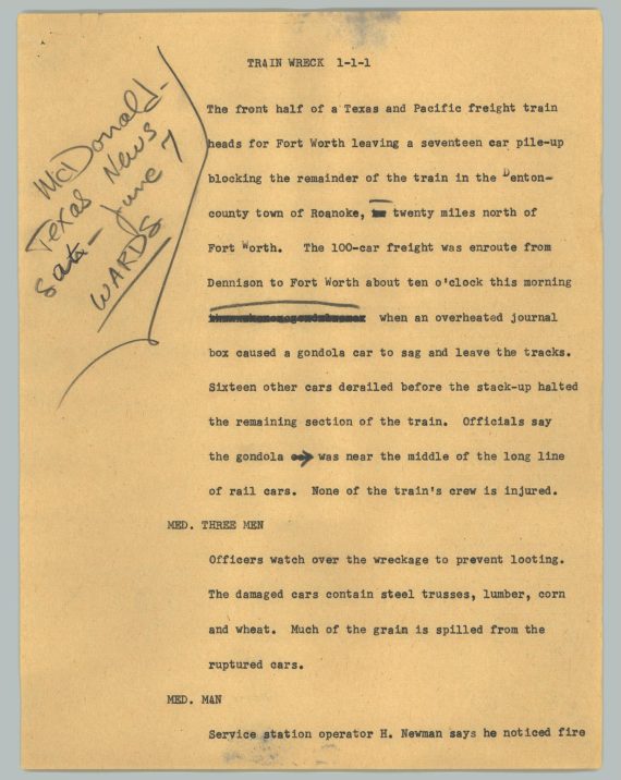 News Script: Train wreck