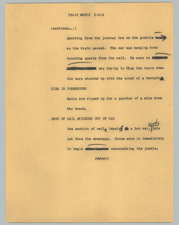 News Script: Train wreck