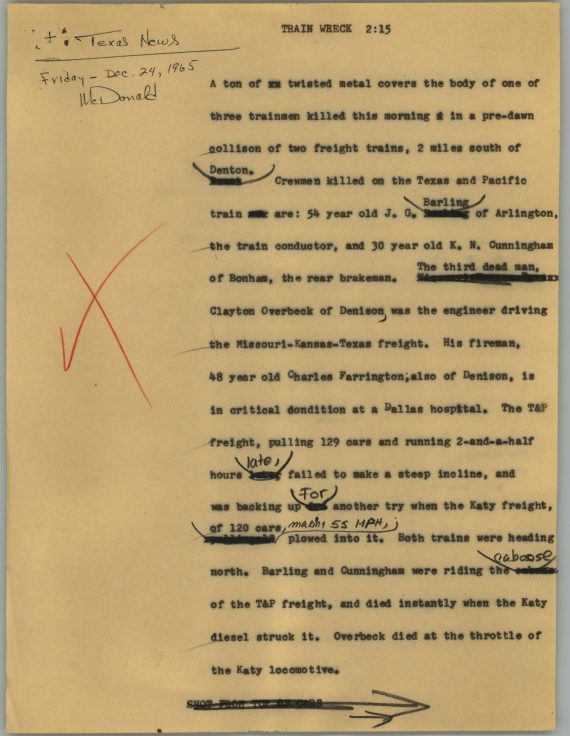 News Script: Train wreck