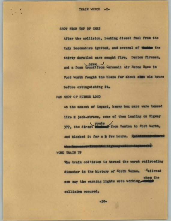 News Script: Train wreck