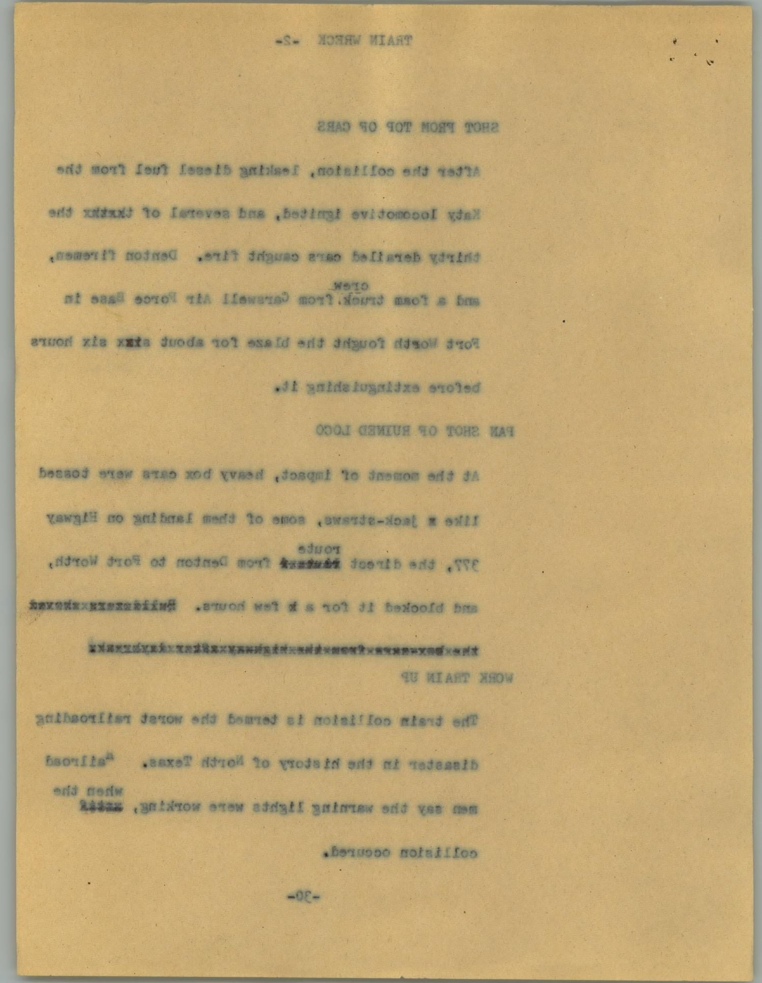 News Script: Train wreck