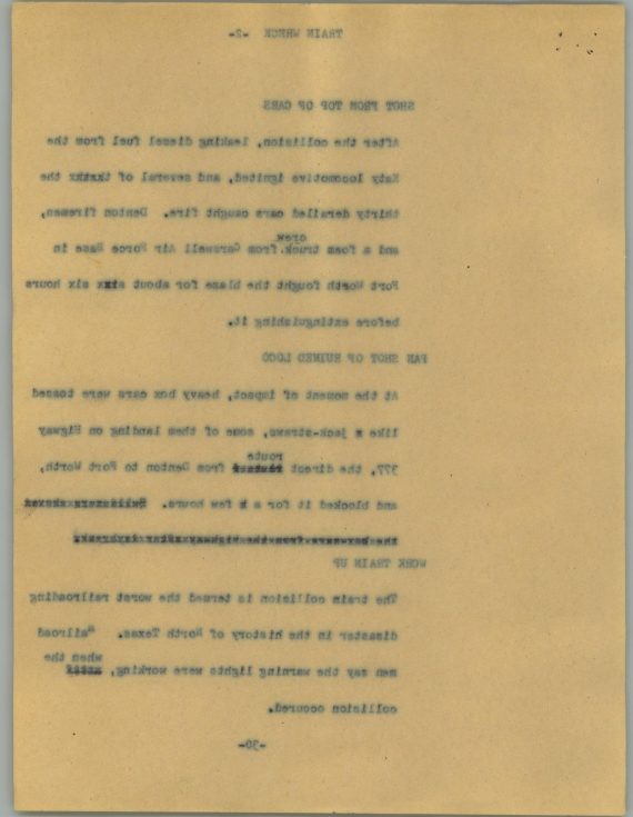 News Script: Train wreck