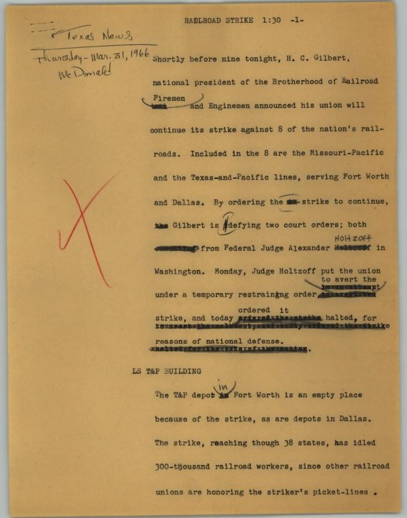 News Script: Railroad strike