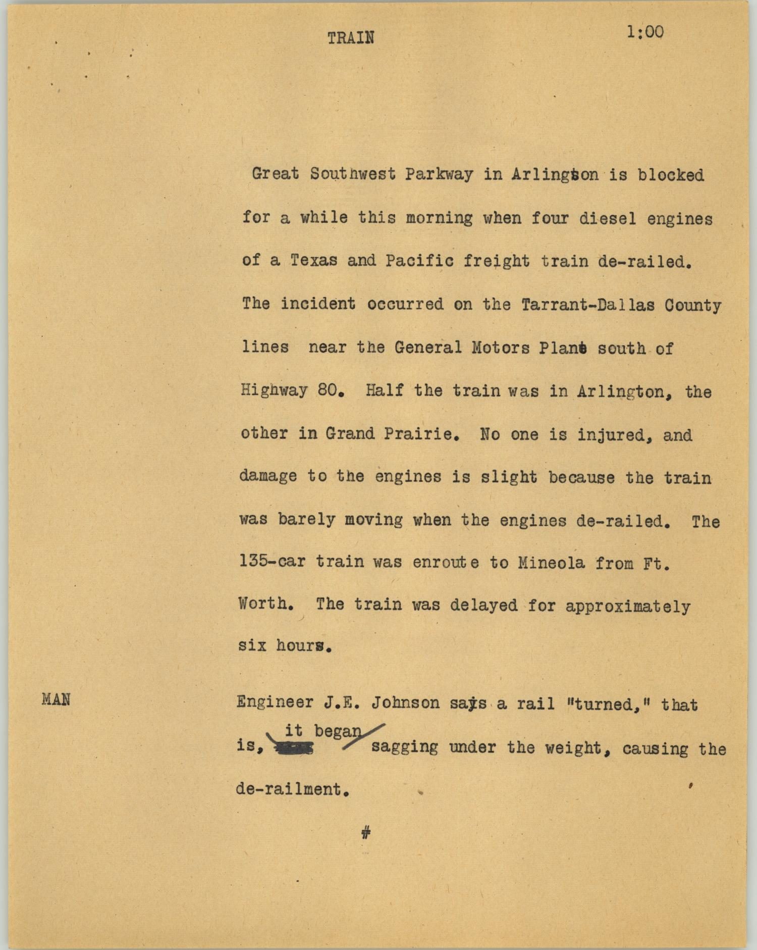 News Script: Train