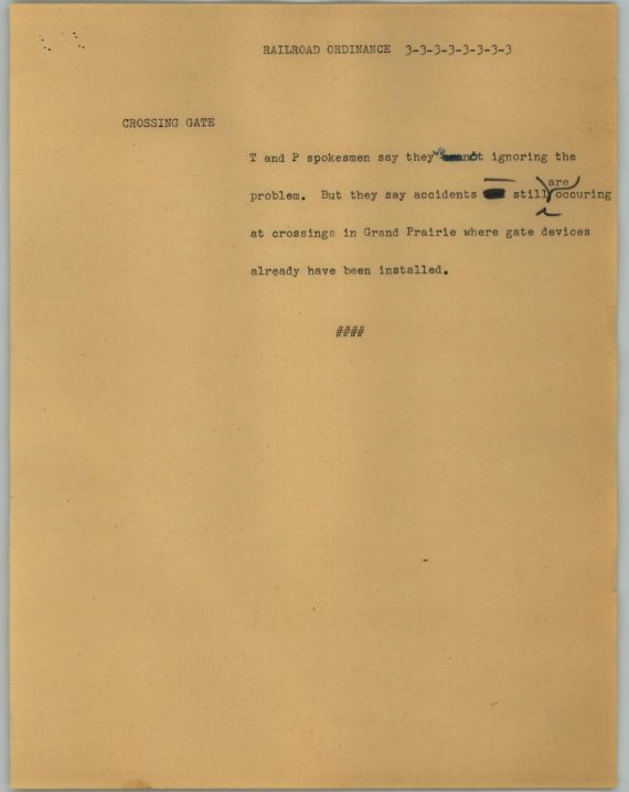 News Script: Railroad ordinance
