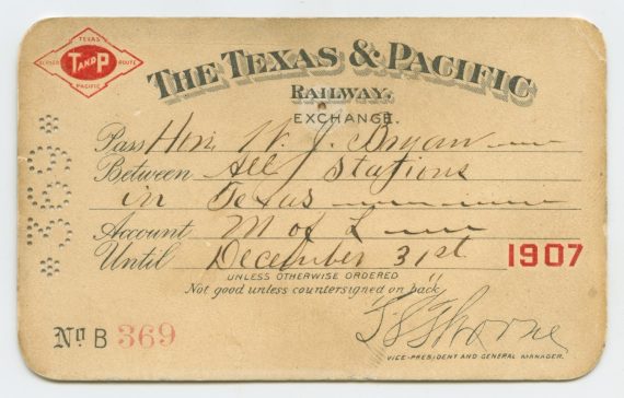 Texas & Pacific Railway Pass